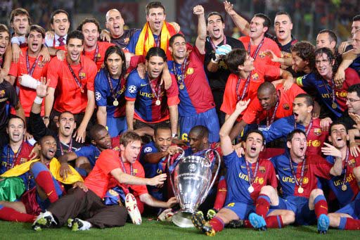 Barca pose with the coveted trophy