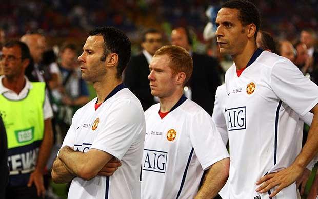 Dejected ManUtd players