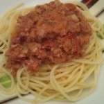 Pork spaghetti bolognese